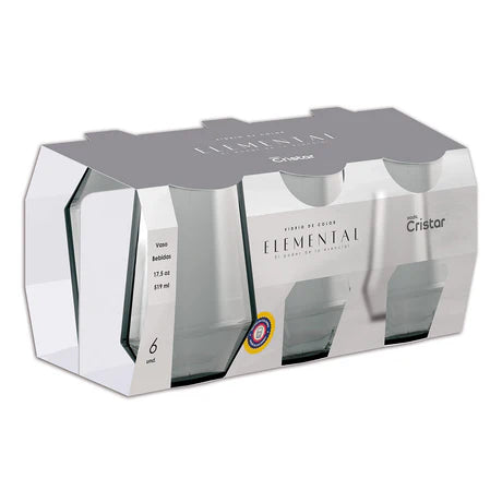 Set 6 vasos Modelo Rotterdam | Línea Elemental | Cristal Nadir